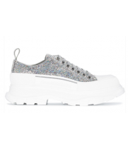 Кроссовки Alexander McQueen Tread Slick белые с блестками