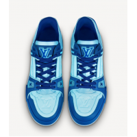 Кроссовки Louis Vuitton Trainer синие с голубым