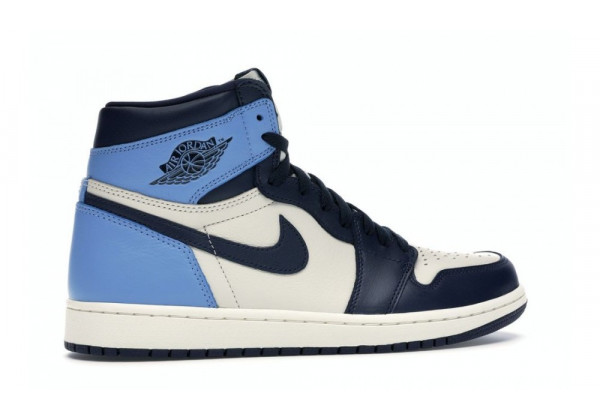 Кроссовки Nike Air Jordan 1 High черные с синим