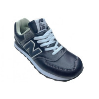 Кроссовки New Balance 574 мужские кожаные темно-синие