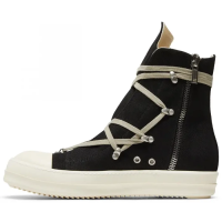 Rick Owens DRKSHDW Strobe Cotton Denim Hexa High Milk Black