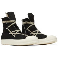 Rick Owens DRKSHDW Strobe Cotton Denim Hexa High Milk Black