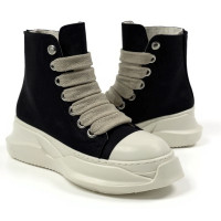 Rick Owens DRKSHDW Canvas Abstract High Top Black Milk