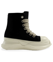 Rick Owens DRKSHDW Canvas Abstract High Top Black Milk