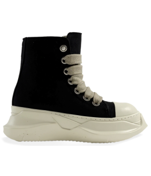 Rick Owens DRKSHDW Canvas Abstract High Top Black Milk