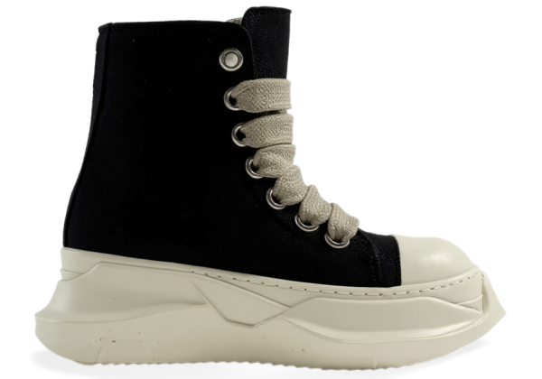 Rick Owens DRKSHDW Canvas Abstract High Top Black Milk