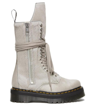 Rick Owens x Dr. Martens Strobe Calf Length Boot Furry Pearl