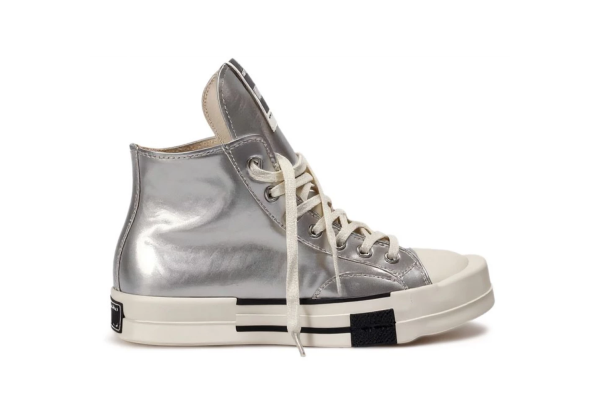 Converse x Rick Owens TURBODRK Chuck 70 High Silver Lacquer
