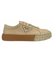 Кроссовки Prada текстильные бежевые