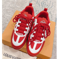 Кроссовки Louis Vuitton LV Trainer белые с красным